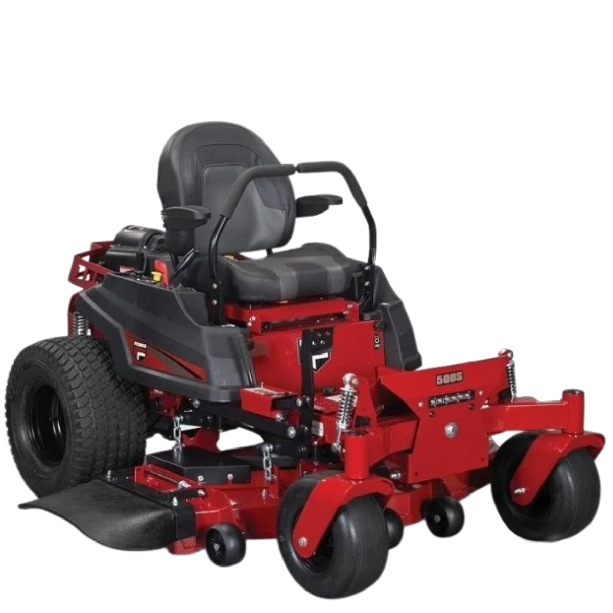 Cutout of a red Ferris zero-turn lawn mower – commercial-grade lawn and garden equipment available at Tri-County Equipment