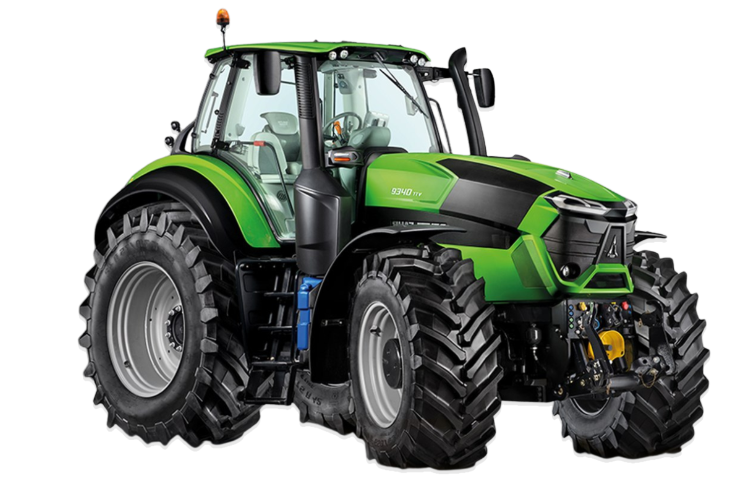 Deutz-Fahr 9340 TTV high horsepower tractor with all-terrain tires and premium cab